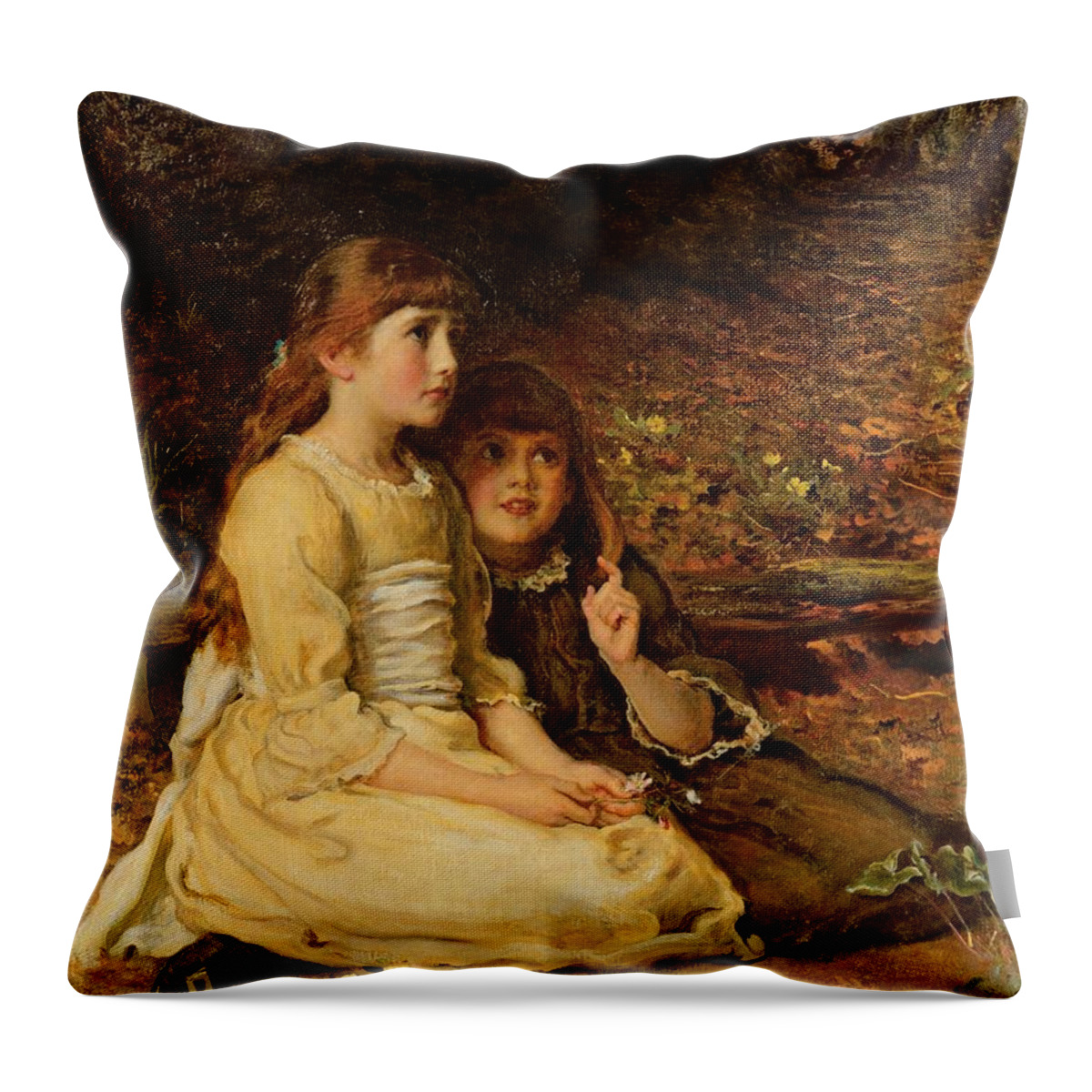 Art Throw Pillow featuring the painting Cuckoo! by John Everett Millais