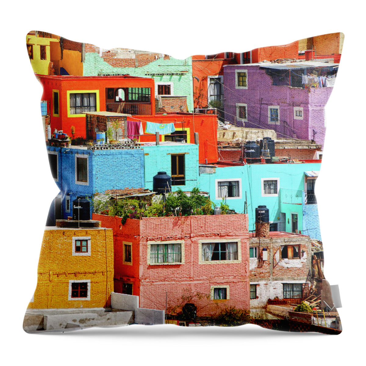 Stone Wall Throw Pillow featuring the photograph Cultural Colonial Cities Of Mexico by Www.infinitahighway.com.br