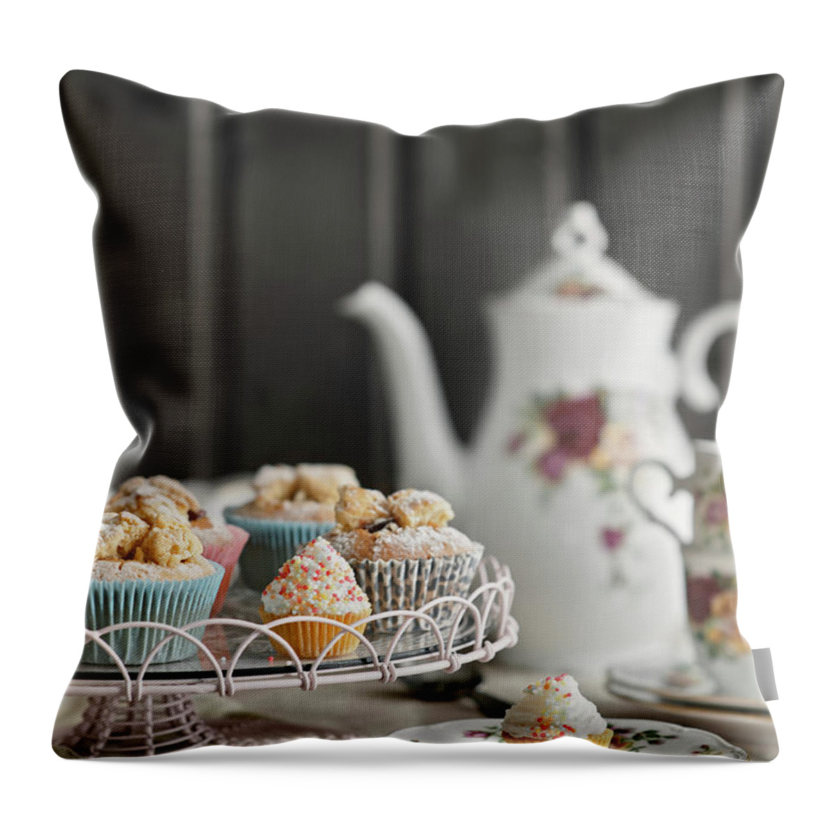 Switzerland Throw Pillow featuring the photograph Cupcakes by A.y. Photography