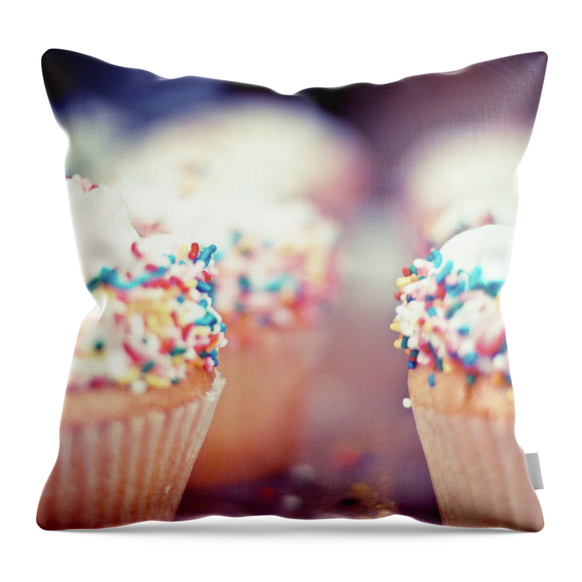 Unhealthy Eating Throw Pillow featuring the photograph Cupcakes by Carmen Moreno Photography