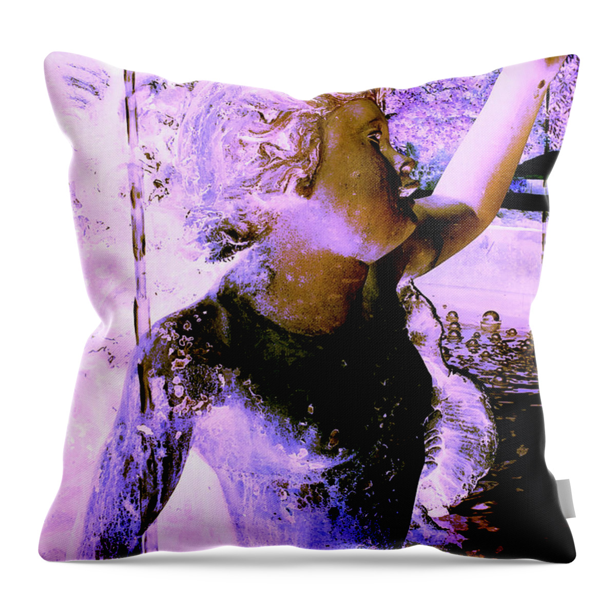 Water Throw Pillow featuring the mixed media Cupid by Giorgio Tuscani