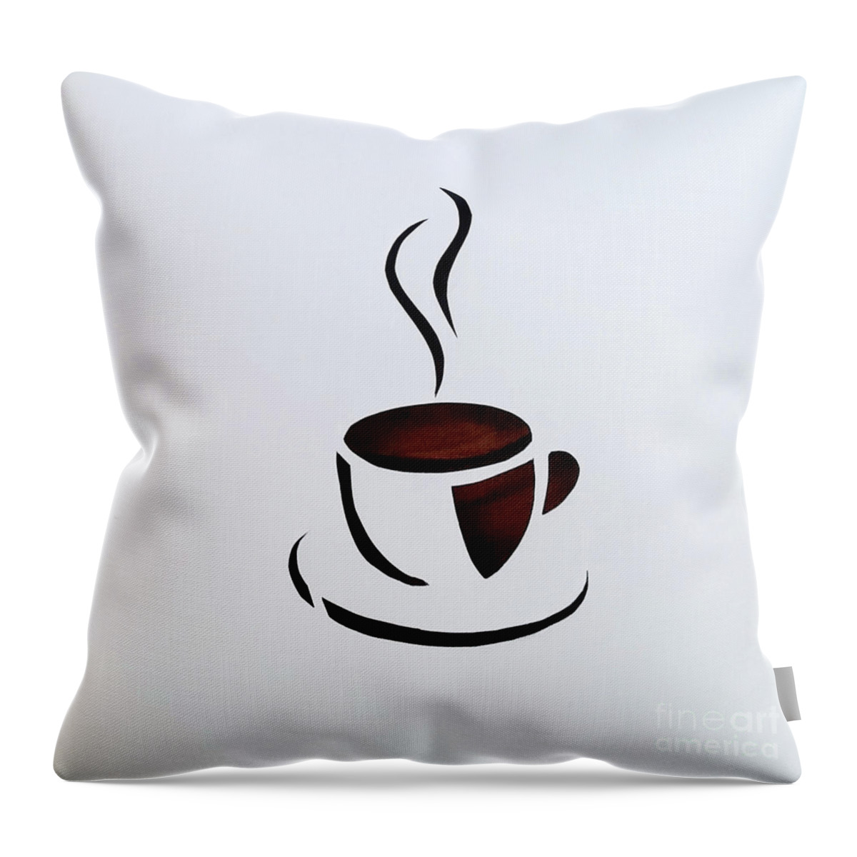 Cut Canvas Throw Pillow featuring the mixed media Cuppa by Phyllis Howard