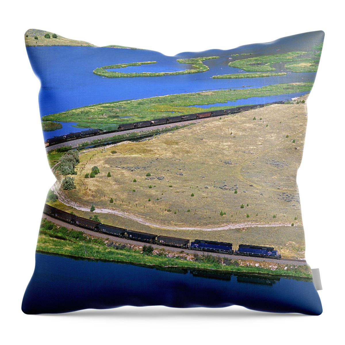 Train Throw Pillow featuring the photograph Curving Through Lombard Canyon by Mike Danneman