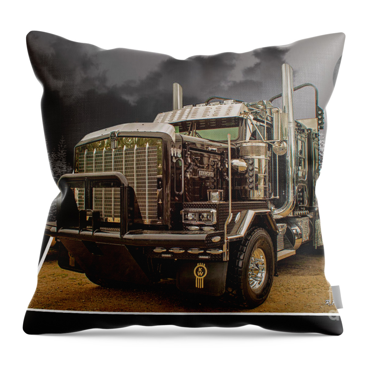Big Rigs Throw Pillow featuring the photograph Custom Truck Catr9397a-19 by Randy Harris