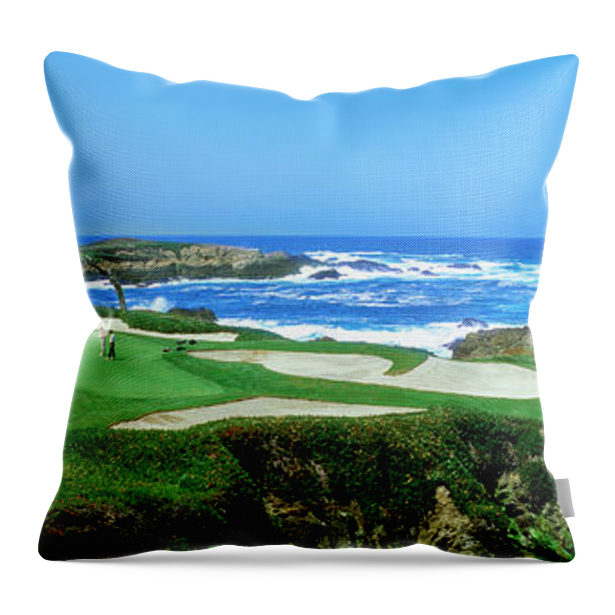 Photography Throw Pillow featuring the photograph Cypress Point Golf Course Pebble Beach by Panoramic Images