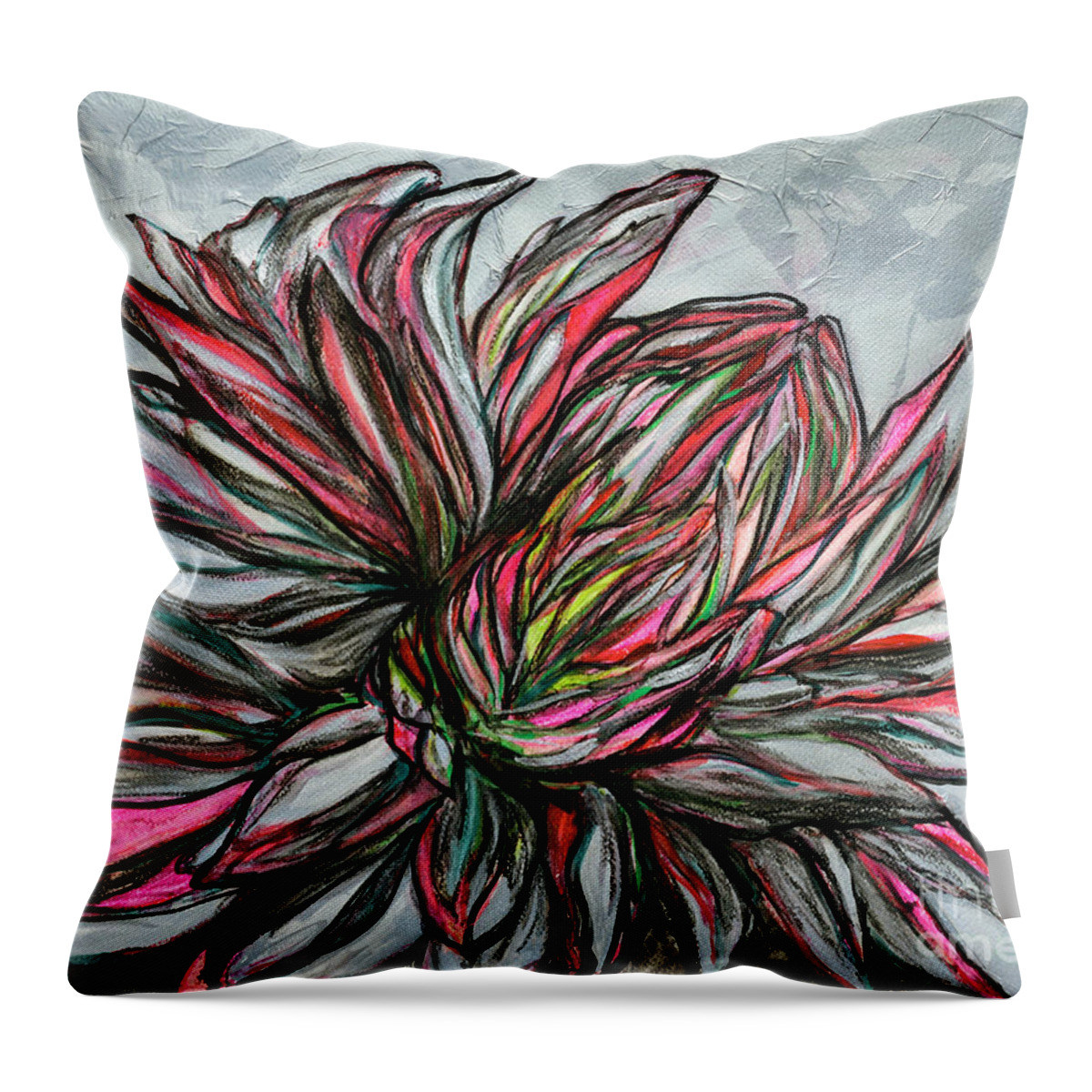 Dahlia Throw Pillow featuring the painting Dahlia by Rebecca Weeks