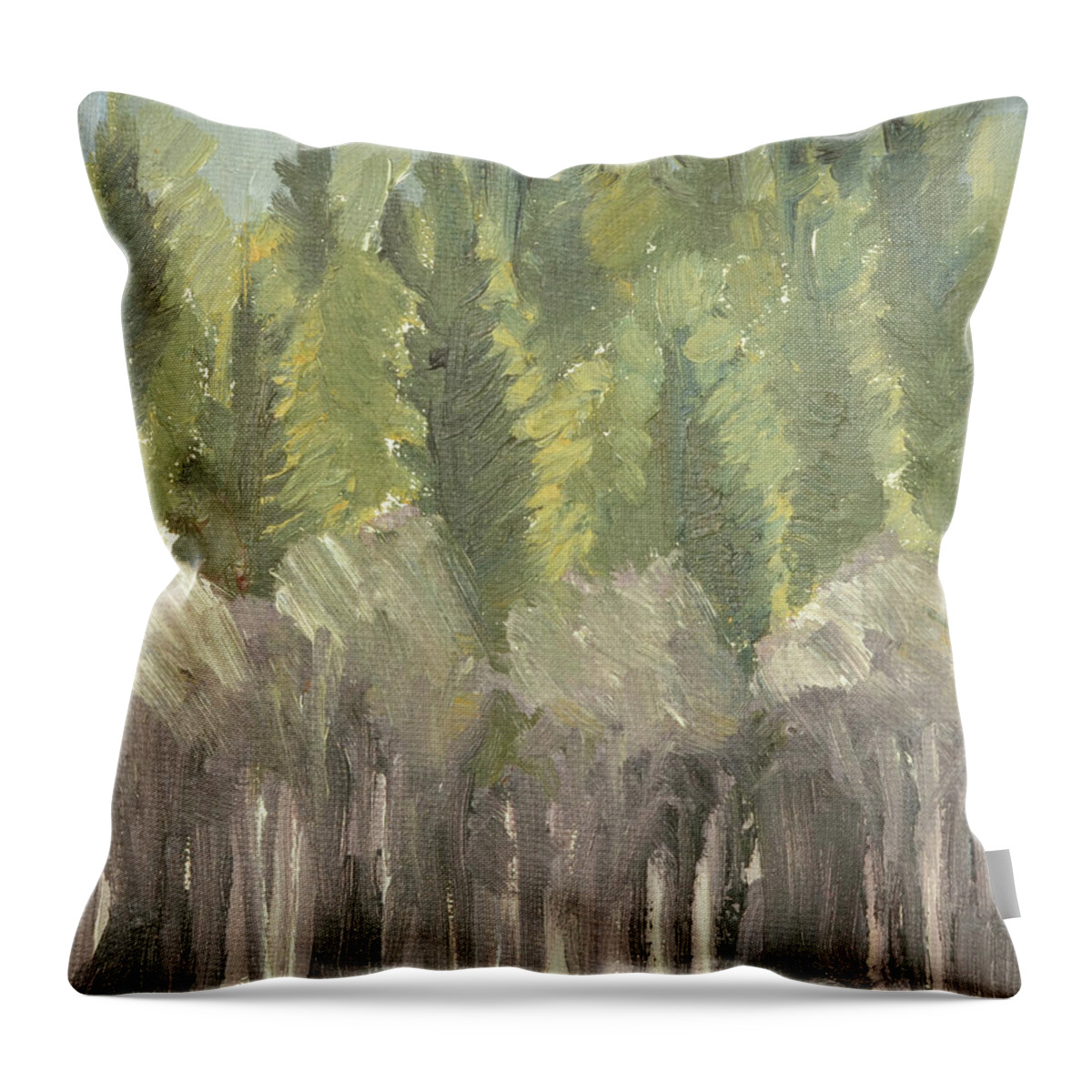 Landskap Throw Pillow featuring the painting Dala spring winter  Dala vaarvinter 1995-97 1 of 7 clean cut up to 60x75 cm on canvas by Marica Ohlsson