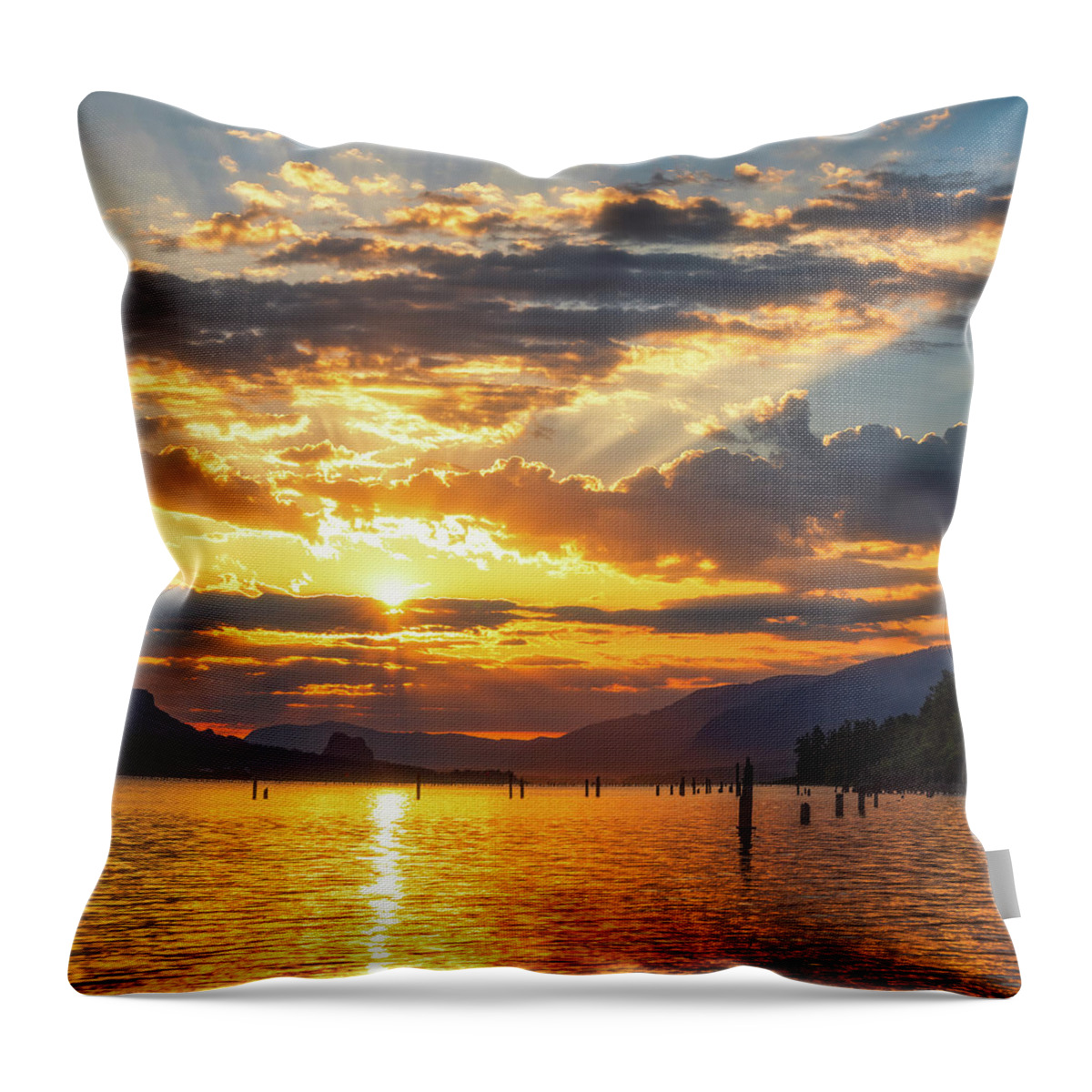 Oregon Throw Pillow featuring the photograph Dalton Point Sunrise by Darren White