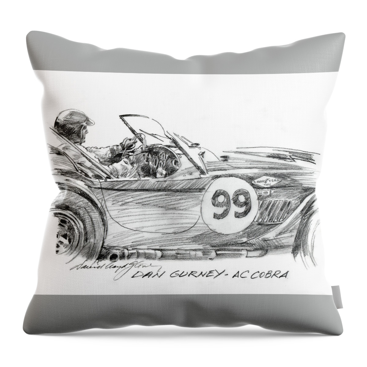 Ac Cobra Throw Pillow featuring the painting Dan Gurney Racing Ac Cobra 289 by David Lloyd Glover