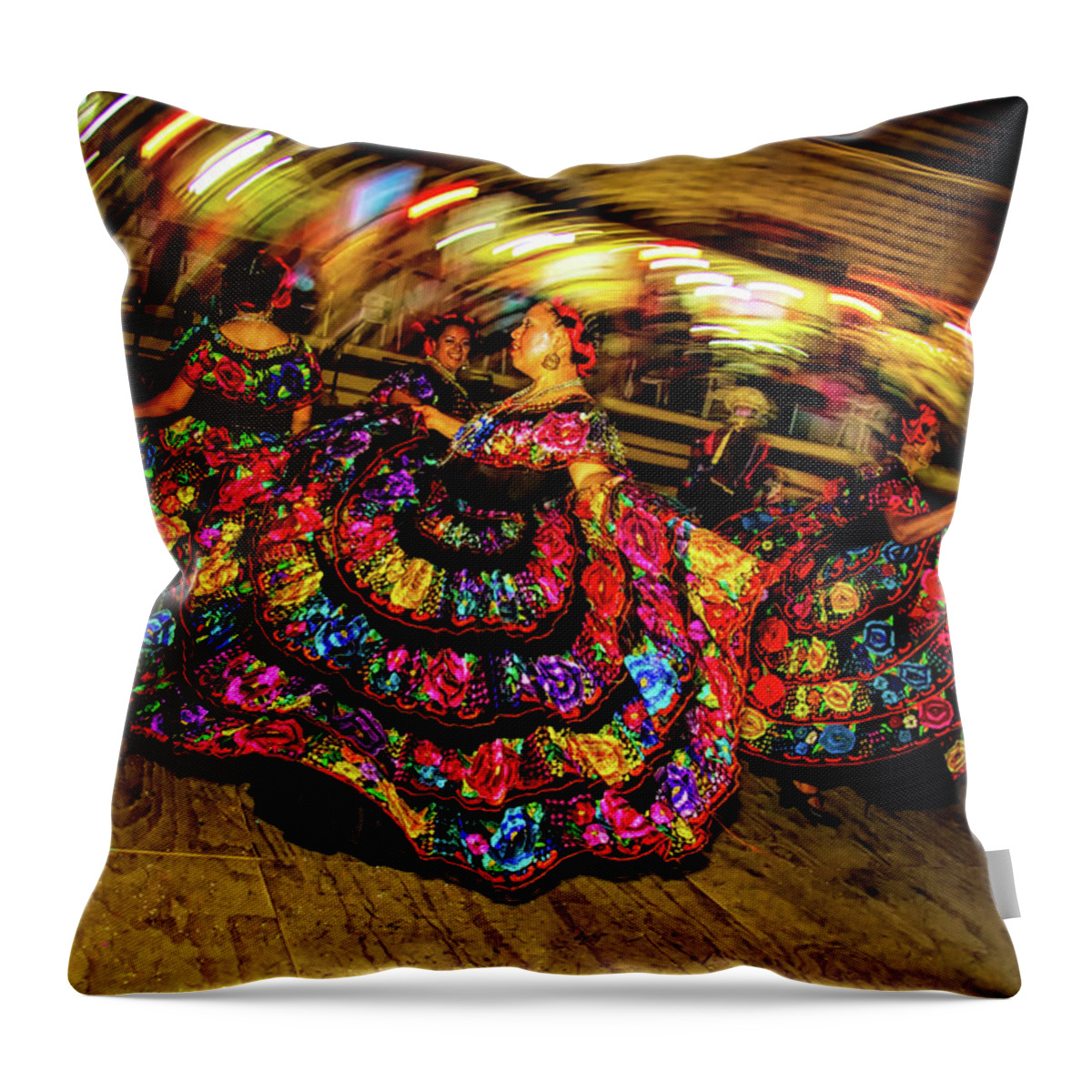 Chiapas Throw Pillow featuring the photograph Dancers in Chiapas Mexico by David Smith