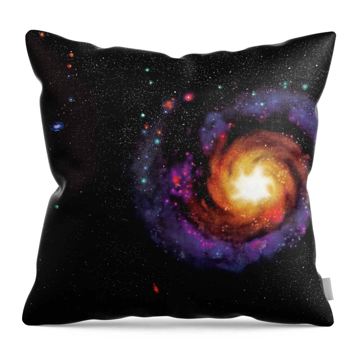 Black Color Throw Pillow featuring the photograph Dancing Galaxy by Lunanaranja