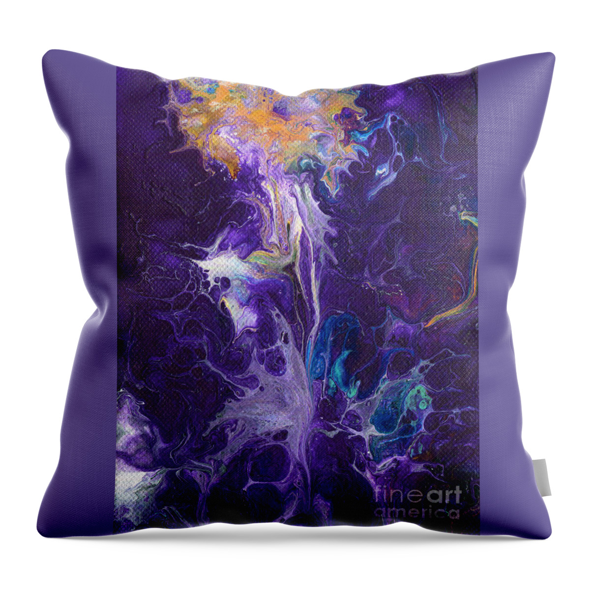 Dandelion In The Abstract Throw Pillow featuring the painting Dandelion in the Abstract by Marlene Book
