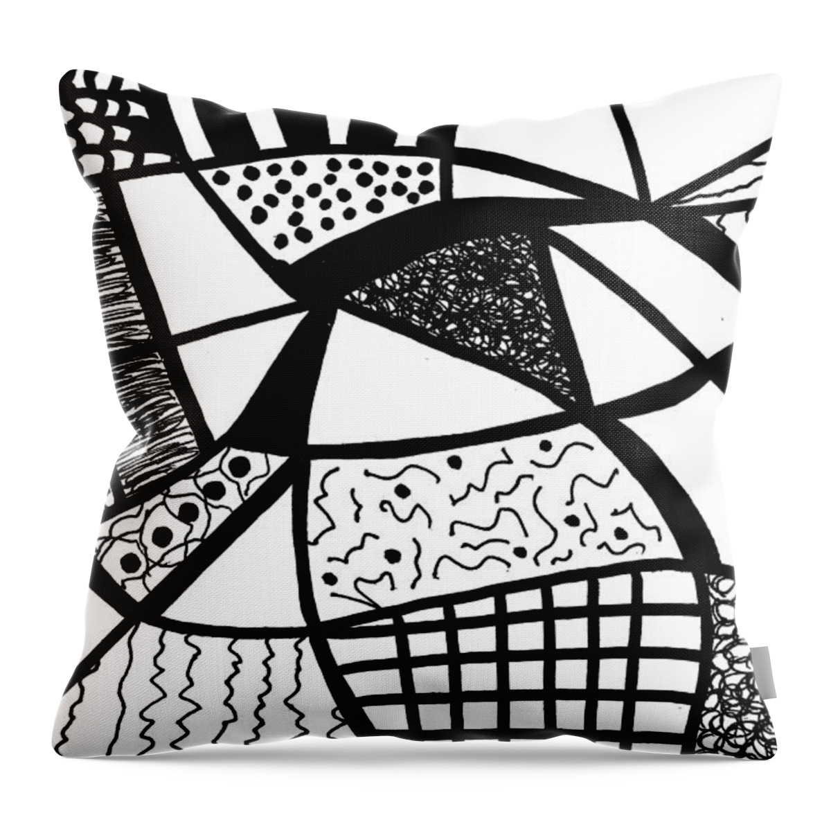 Original Drawing Throw Pillow featuring the drawing Darkness And Light 11 by Susan Schanerman