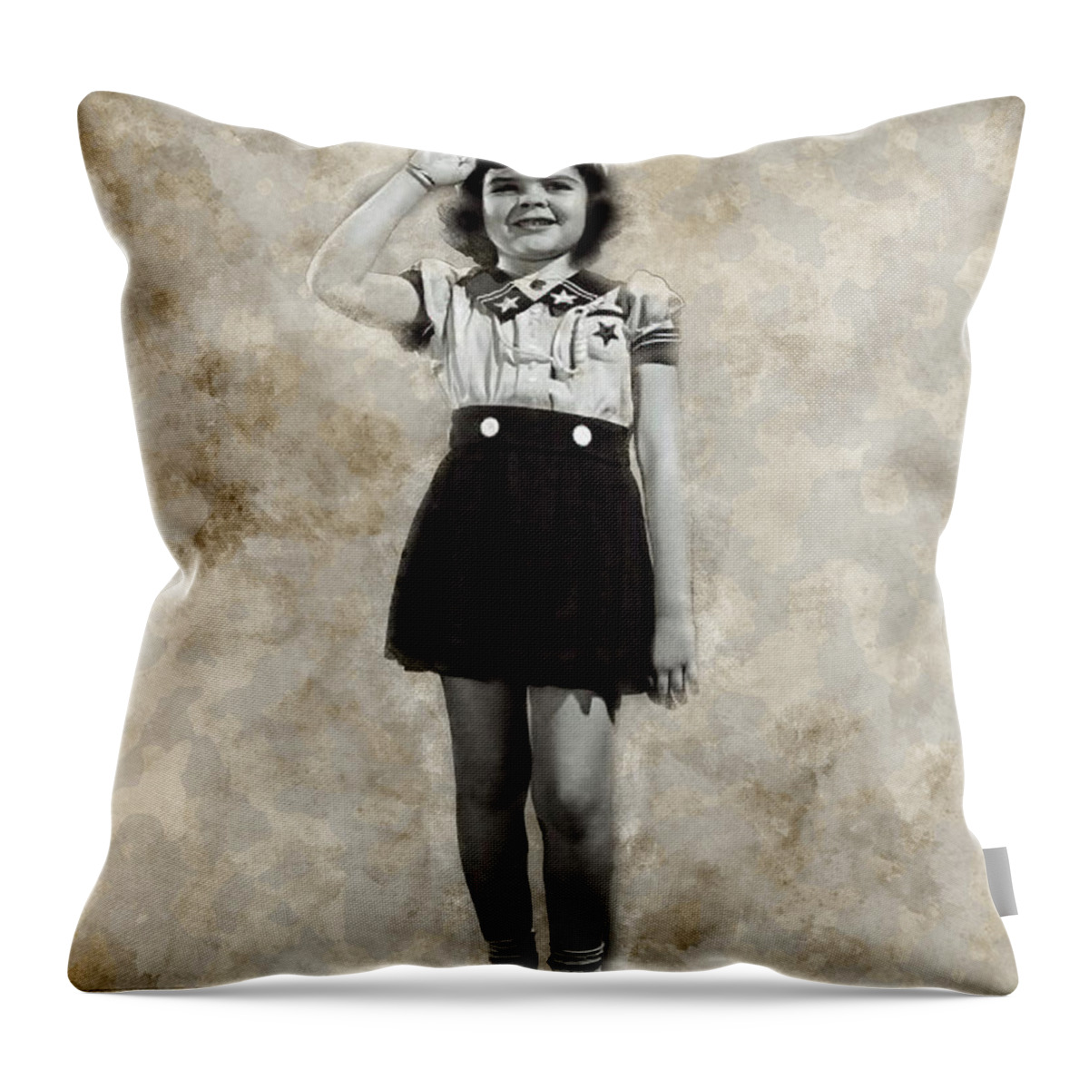 Our Gang Comedy Throw Pillow featuring the digital art Darla Hood by Pheasant Run Gallery