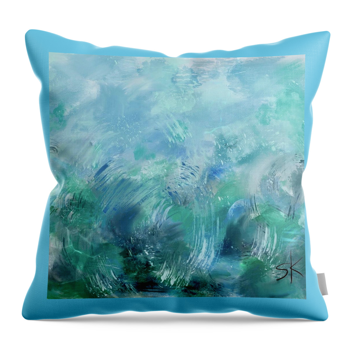 Seascape Throw Pillow featuring the digital art Dash and Splash by Sherry Killam