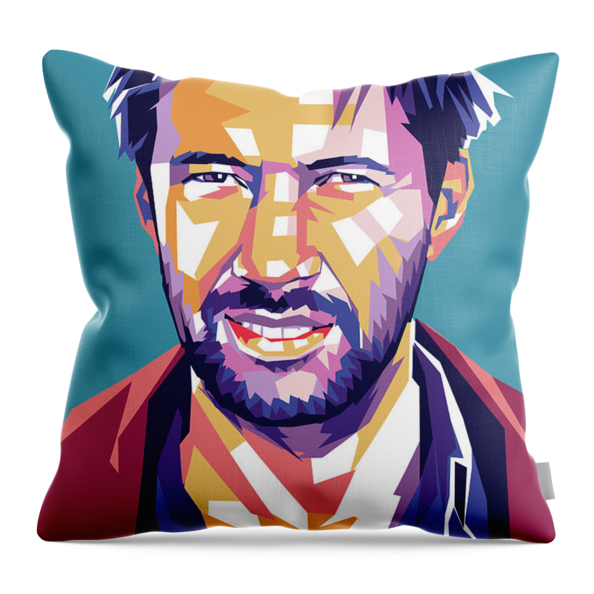 David Carradine Throw Pillow featuring the digital art David Carradine by Movie World Posters