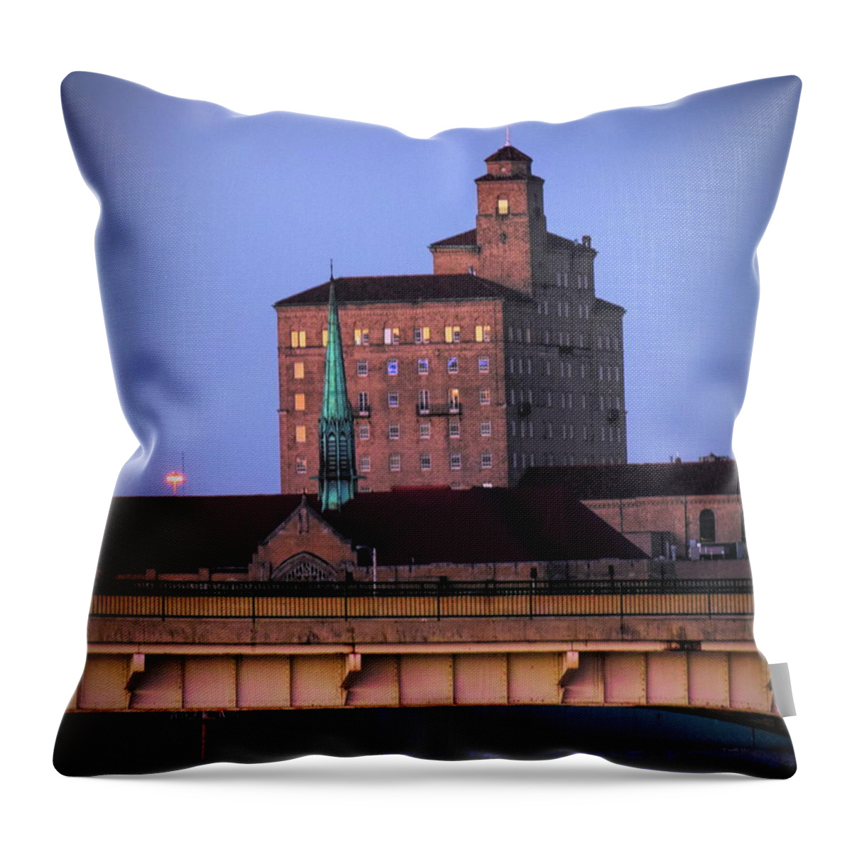  Throw Pillow featuring the photograph Dayton YMCA by Jack Wilson
