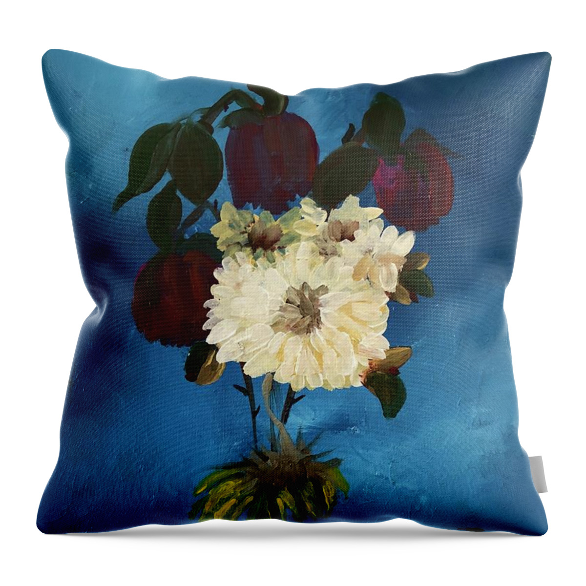 Roses Throw Pillow featuring the painting Dead Flowers Are Pretty Too by Christina Schott