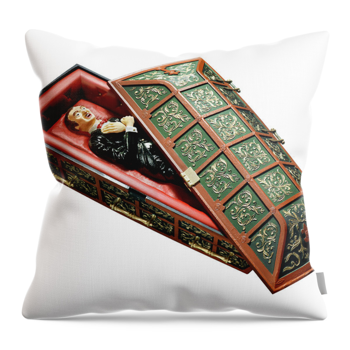Adult Throw Pillow featuring the drawing Dead Man in Coffin by CSA Images