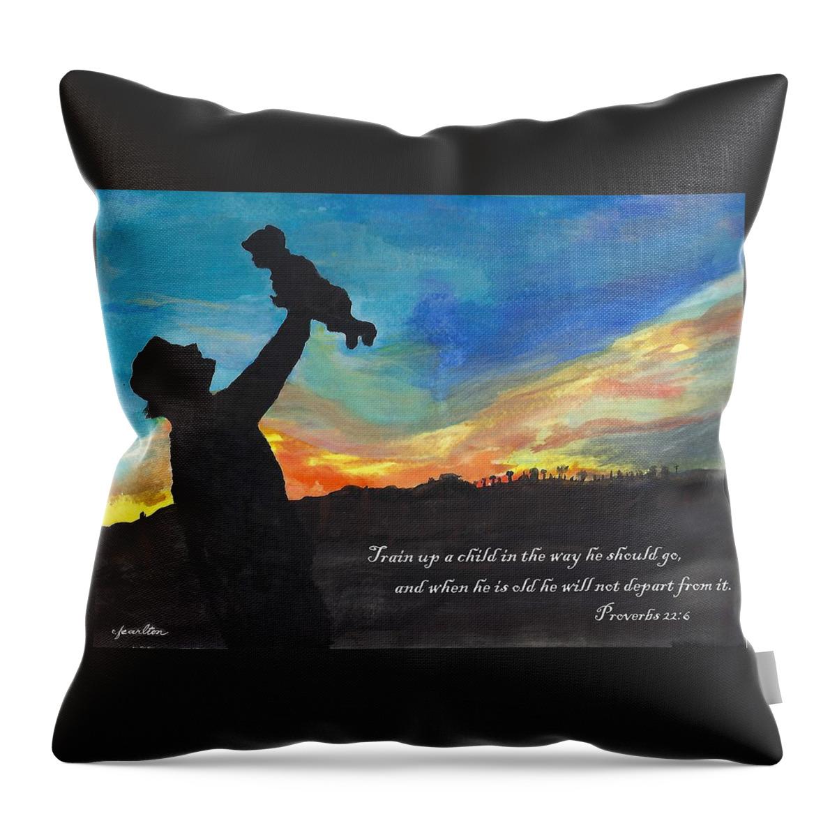 Father Throw Pillow featuring the painting Dedication by Claudette Carlton