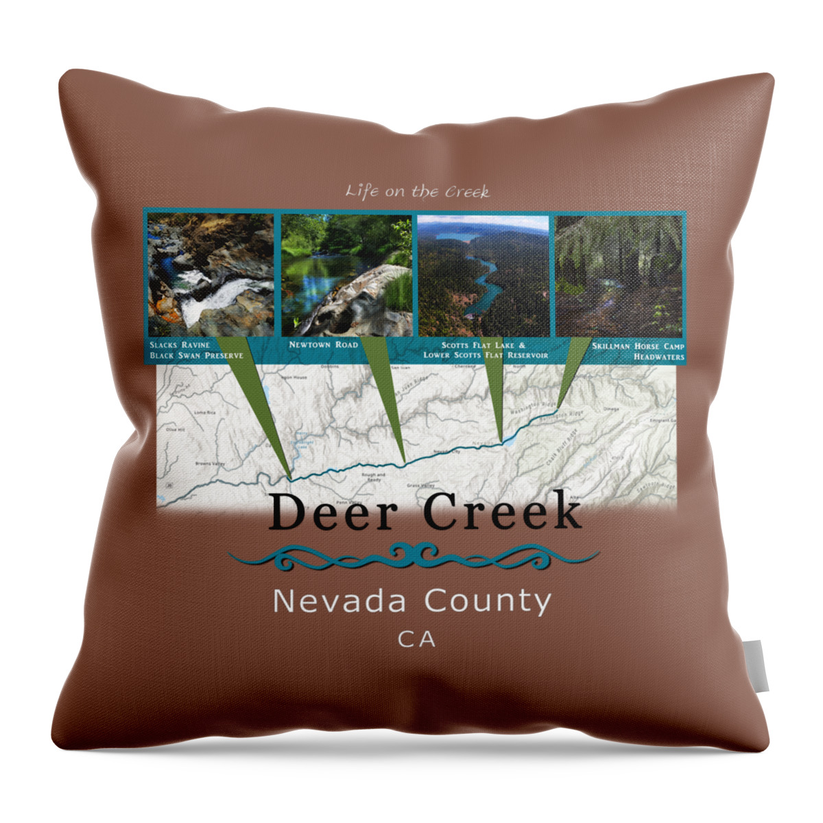 Deer Creek Throw Pillow featuring the digital art Deer Creek Series Views by Lisa Redfern