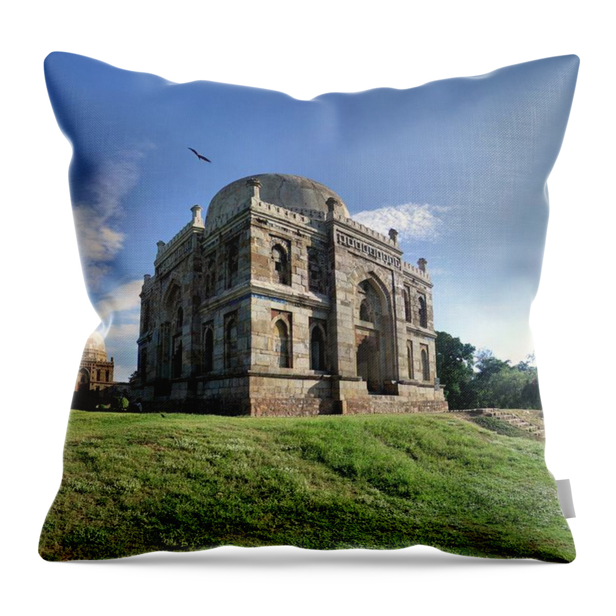 Arch Throw Pillow featuring the photograph Delhi - Lodhi Gardens Tombs by Par Etienne Cazin