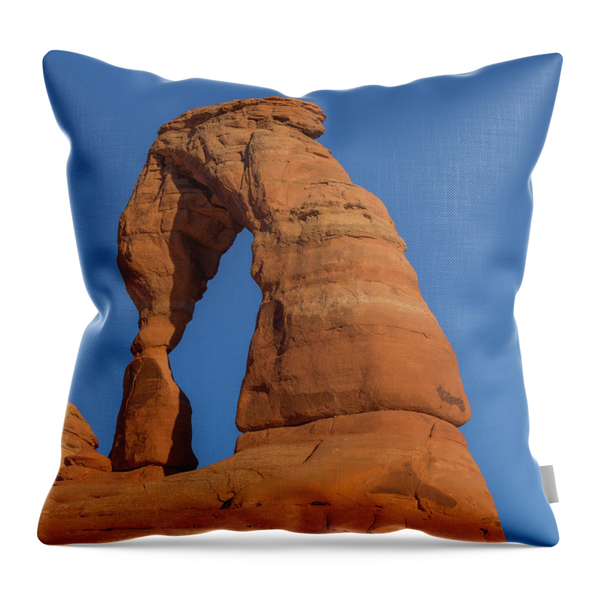 Delicate Arch Throw Pillow featuring the photograph Delicate Arch from Below by Joe Kopp