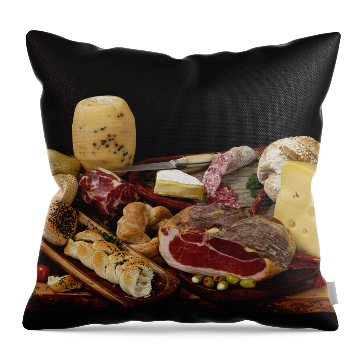 Cheese Throw Pillow featuring the photograph Delicious Typical Argentinean Antipasto by Ruizluquepaz