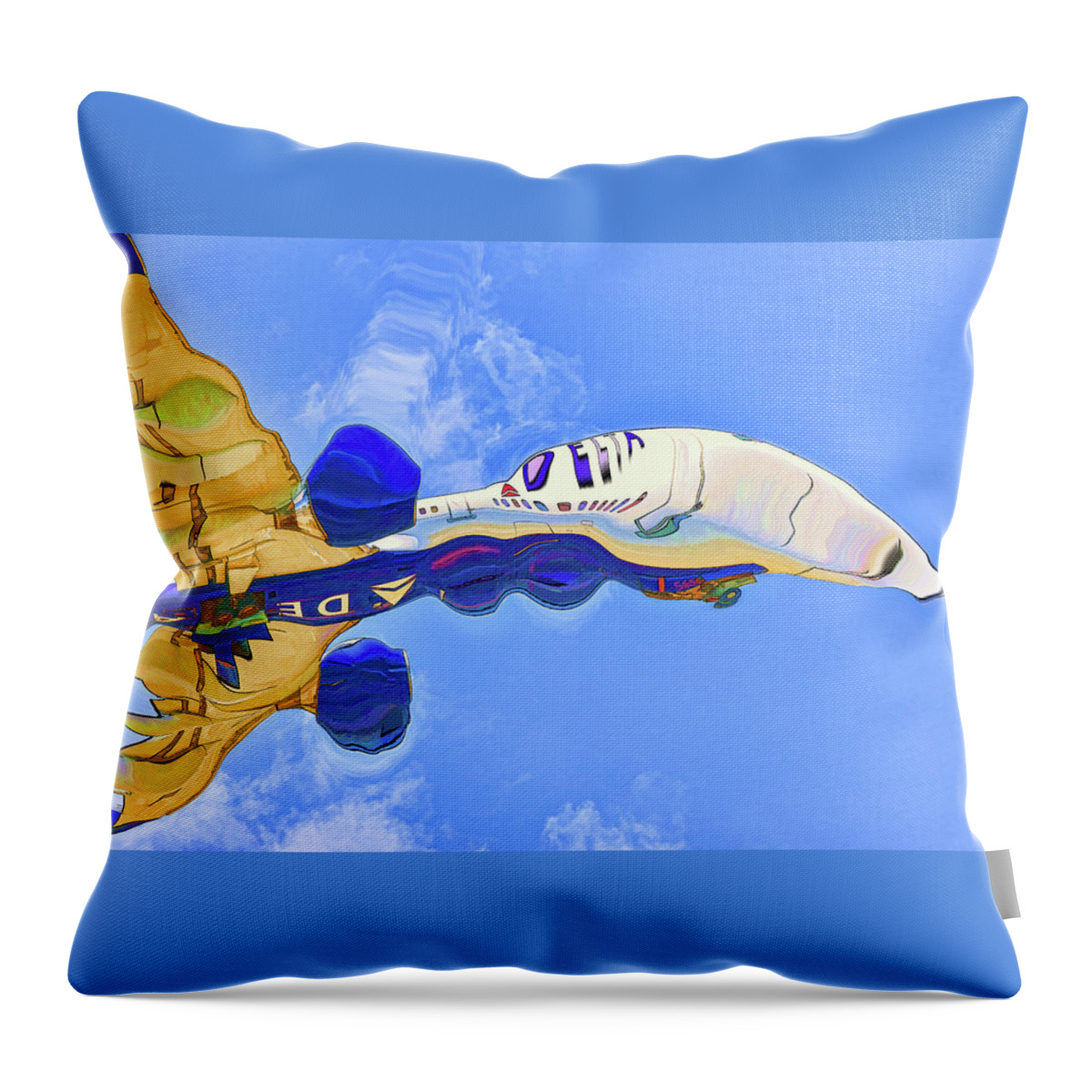 Linda Brody Throw Pillow featuring the mixed media Delta Abstract 1 by Linda Brody