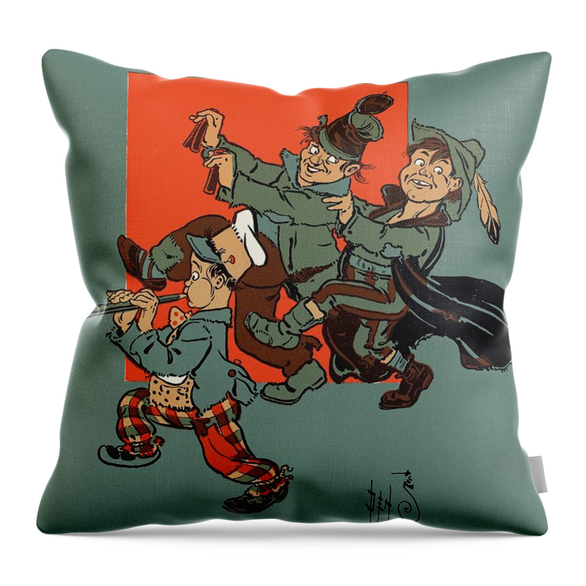 Illustration Throw Pillow featuring the painting Denslows Mother Goose Pl 48 by William Wallace Denslow