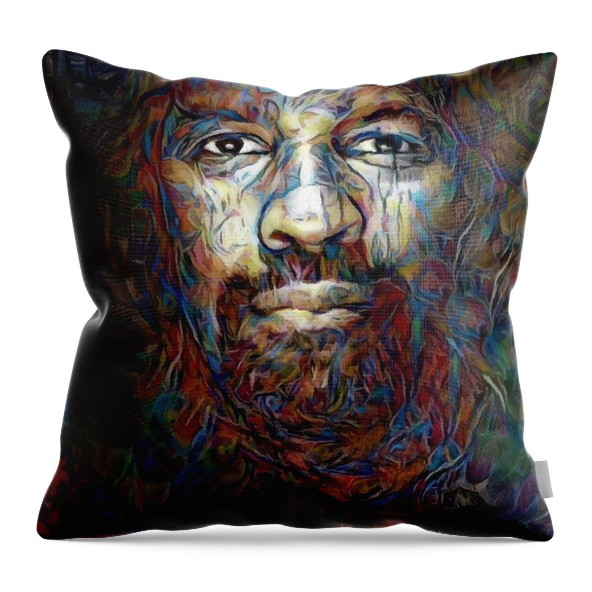 Denzel Washington Throw Pillow featuring the mixed media Denzel Washington by Carl Gouveia