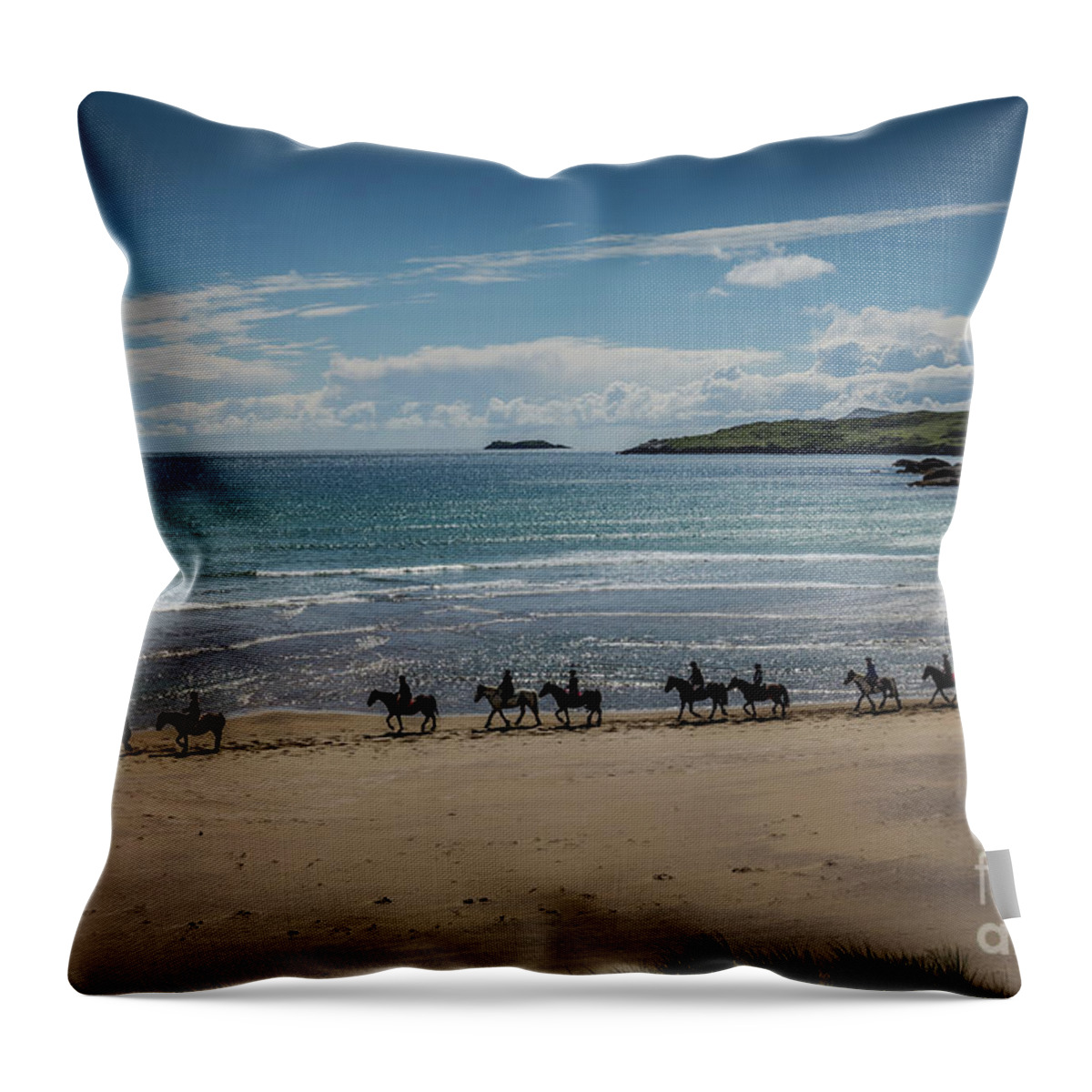 Derrynane Beach Throw Pillow featuring the photograph Derrynane Beach by Eva Lechner