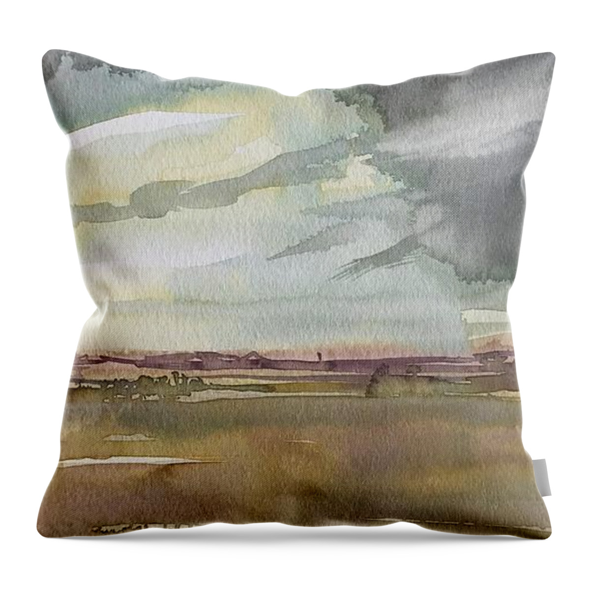 Desert Throw Pillow featuring the painting Desert Abstract by Luisa Millicent