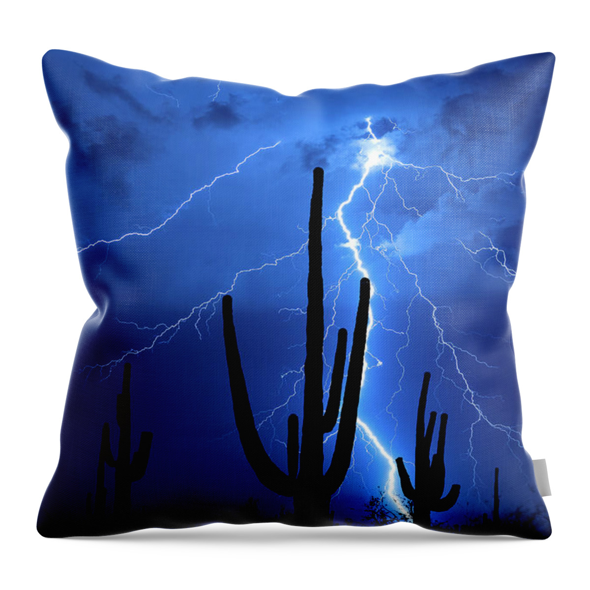 2018 Throw Pillow featuring the photograph 1814 Desert Lightning by Kenneth Johnson
