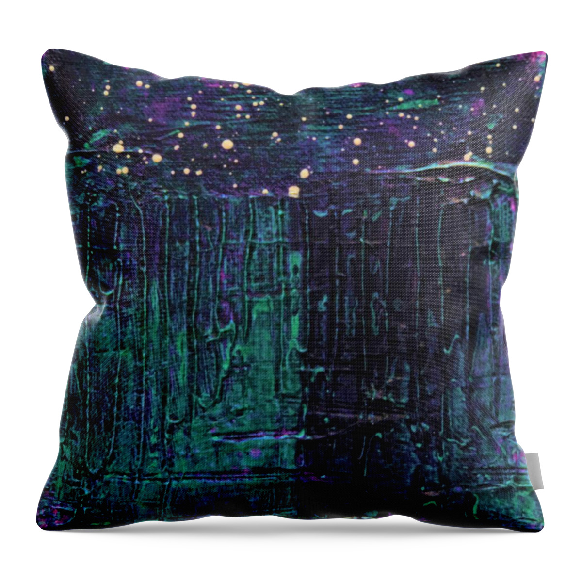 Desert Starlight 6x6 Throw Pillow featuring the painting Desert Starlight by Bill Tomsa