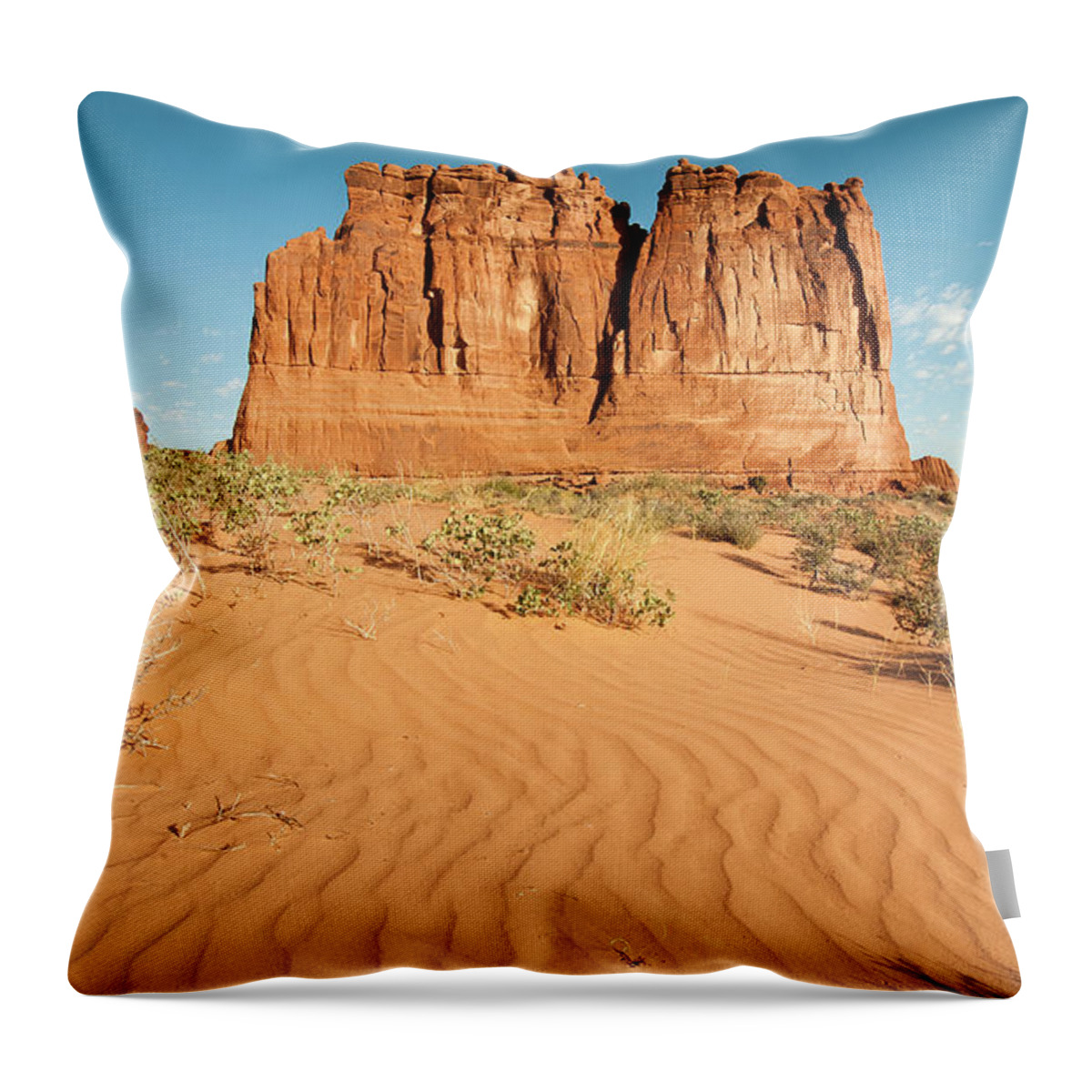 Tranquility Throw Pillow featuring the photograph Desert Towers by Tom Kelly Photo