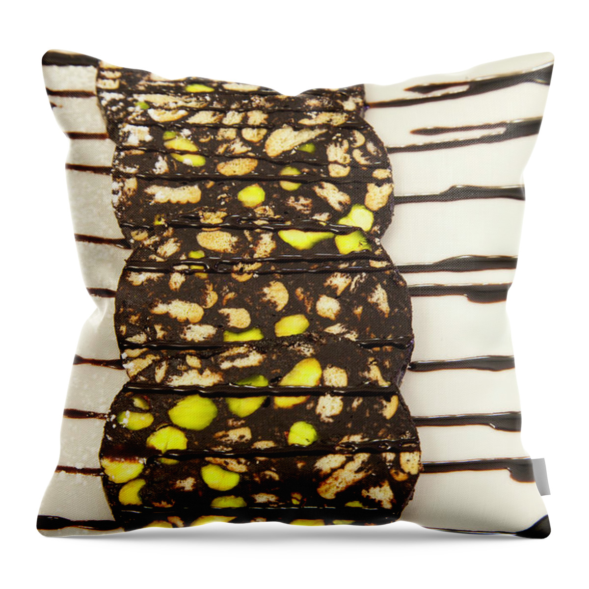 Temptation Throw Pillow featuring the photograph Dessert With Chocolate by Gonzalo Azumendi