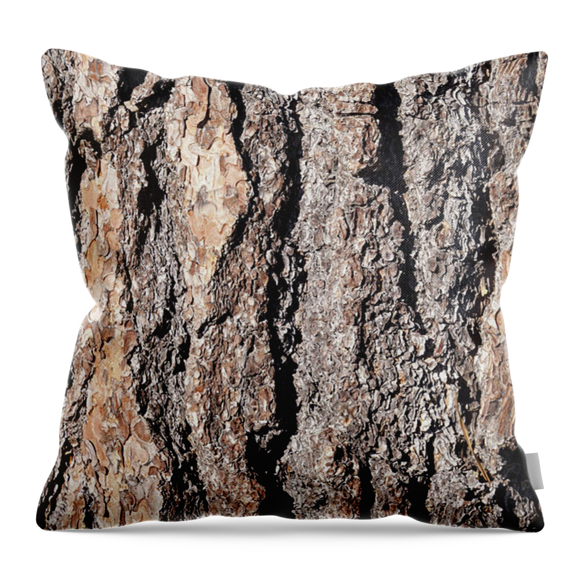 Detail Throw Pillow featuring the photograph Detail of Ponderosa Pine bark by Steve Estvanik