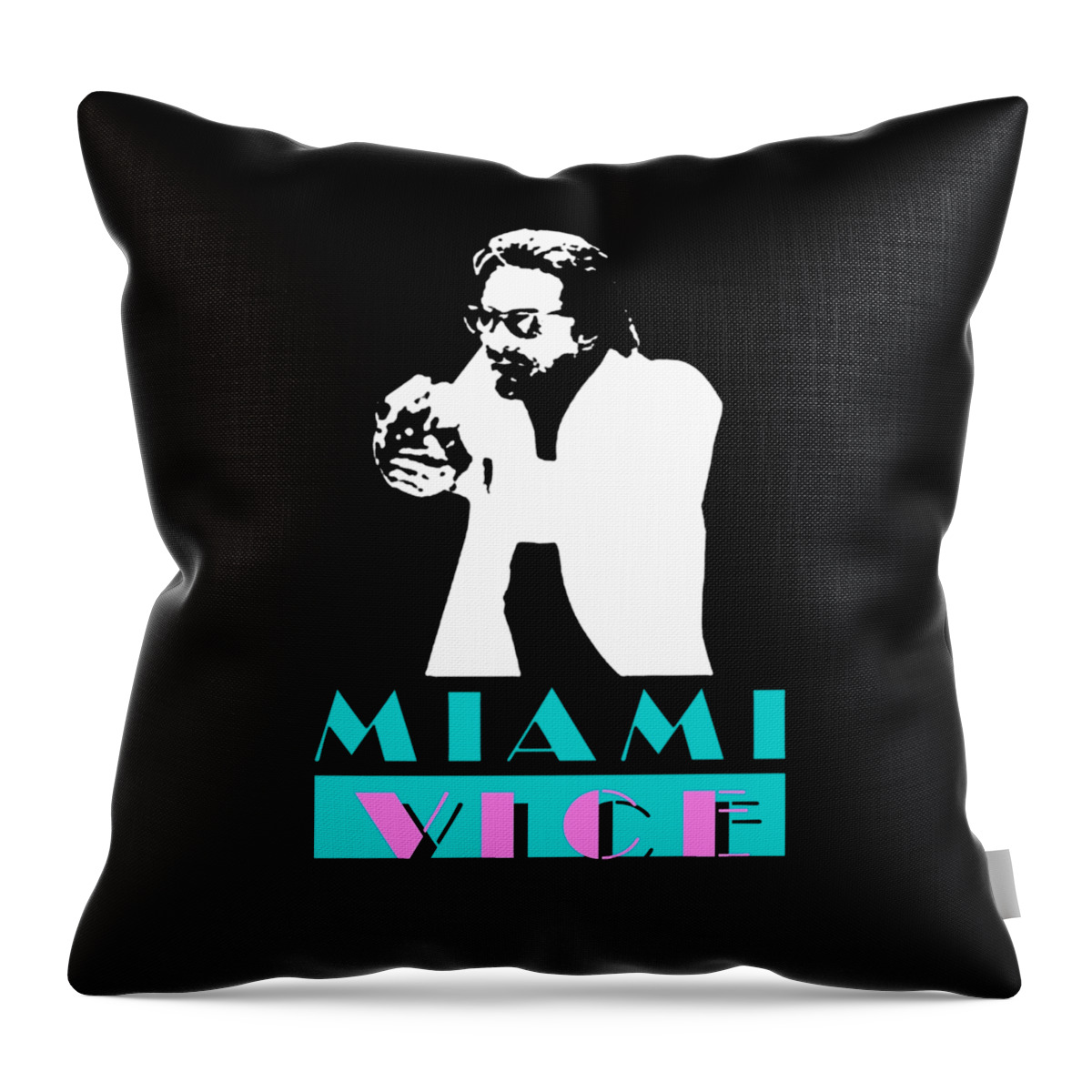 Miami Vice Throw Pillow featuring the digital art Detective Sonny by Bilskirobert