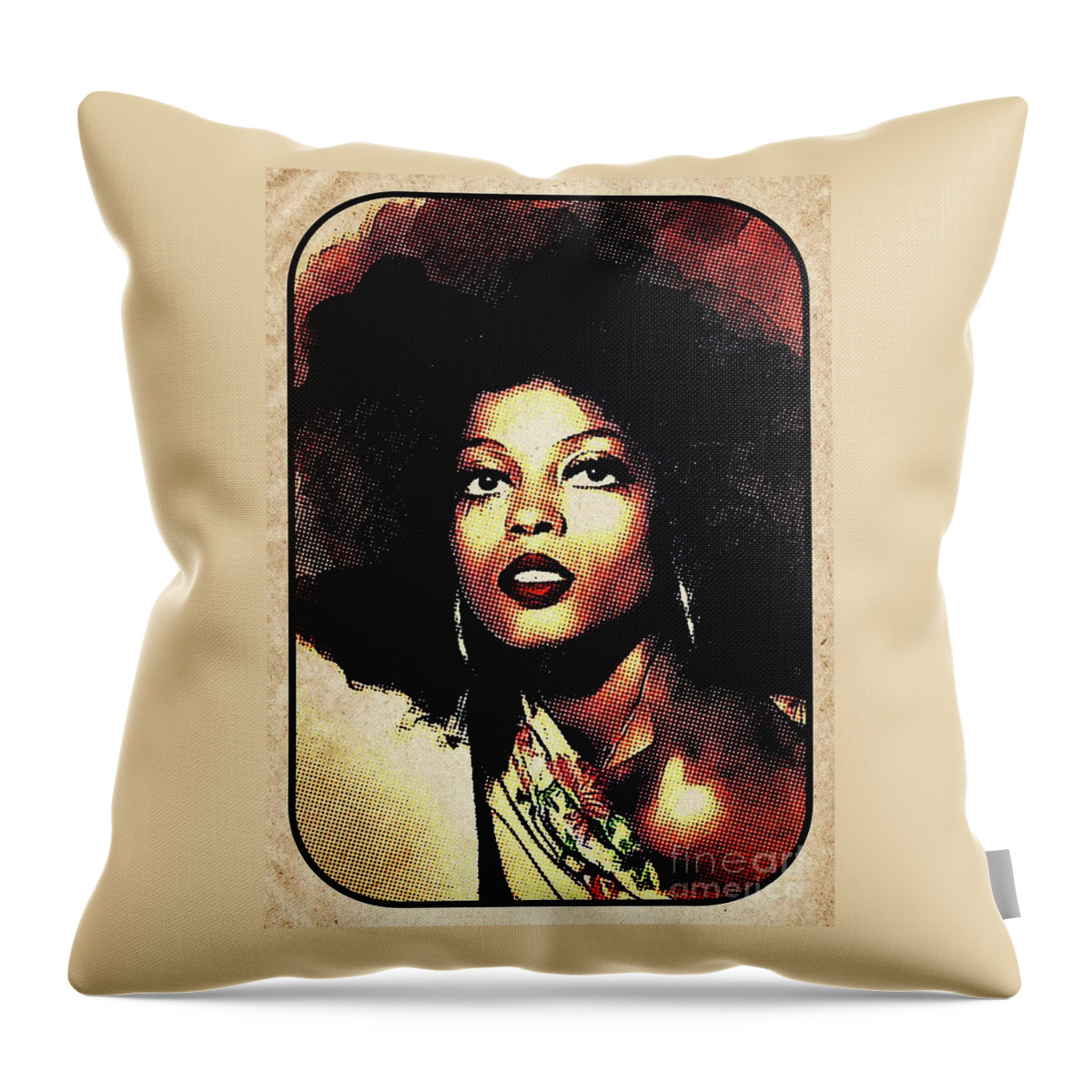Diana Throw Pillow featuring the digital art Diana Ross, Music Legend by Esoterica Art Agency