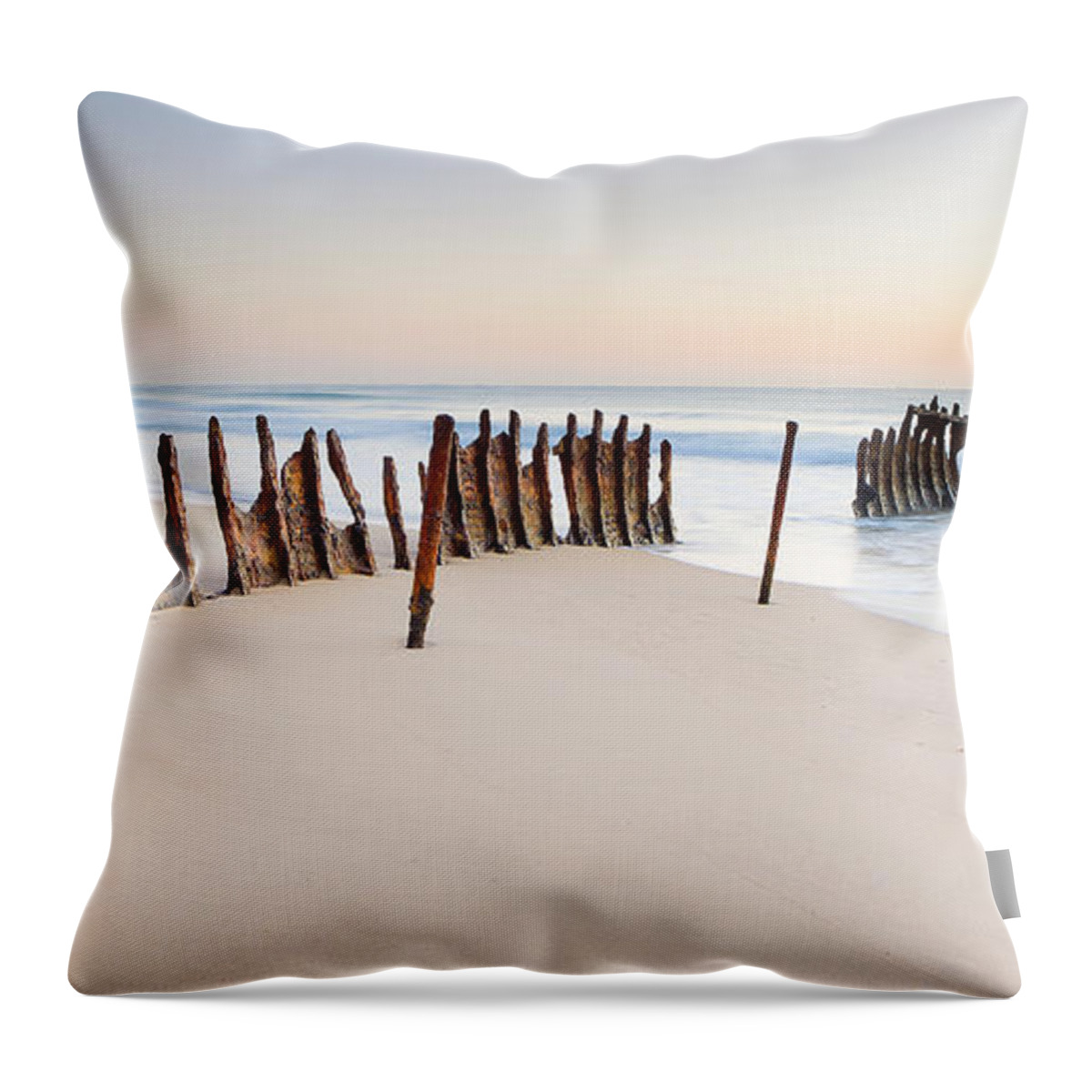 Outdoors Throw Pillow featuring the photograph Dicky Beach by Visual Clarity Photography
