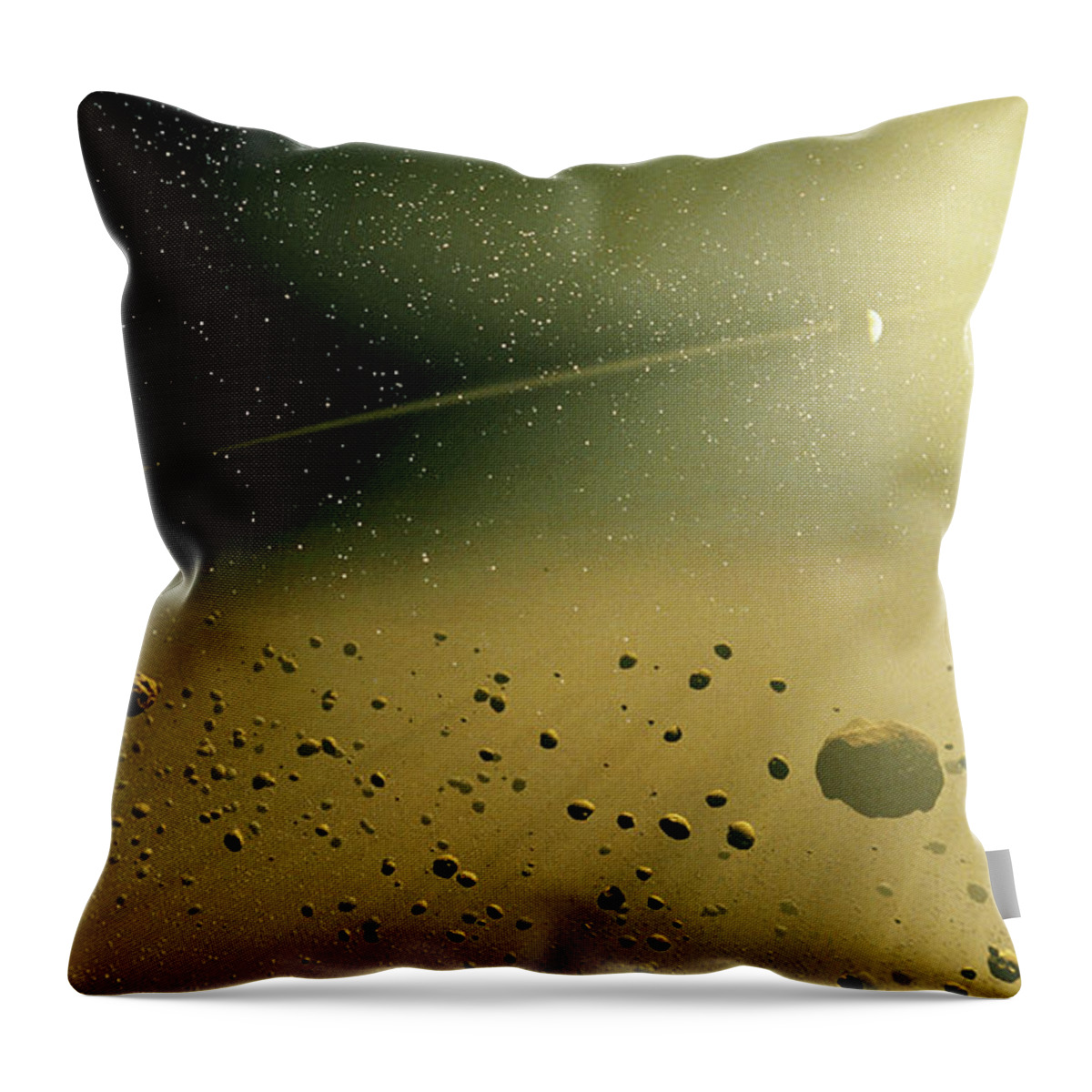 Outdoors Throw Pillow featuring the photograph Disk Debris In Outer Fringe Of Solar by Stocktrek