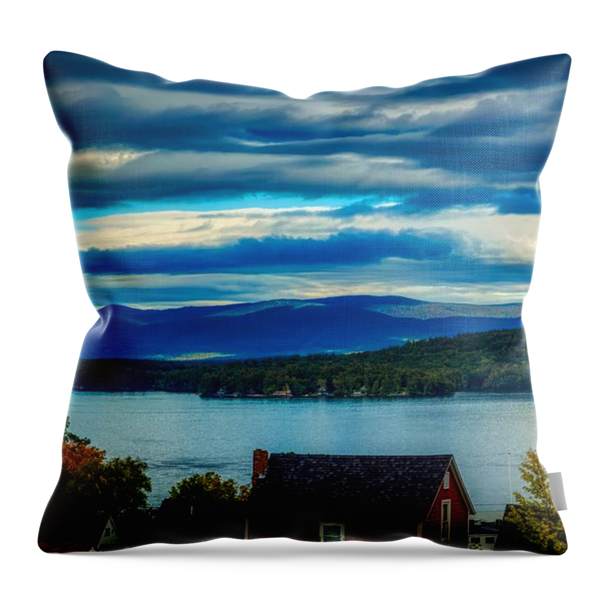 Meredith Bay Throw Pillow featuring the photograph Distant View Of The White Mountains by Mountain Dreams
