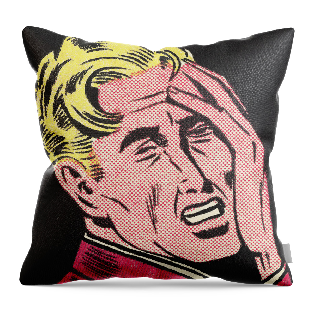 Adult Throw Pillow featuring the drawing Distressed Man by CSA Images