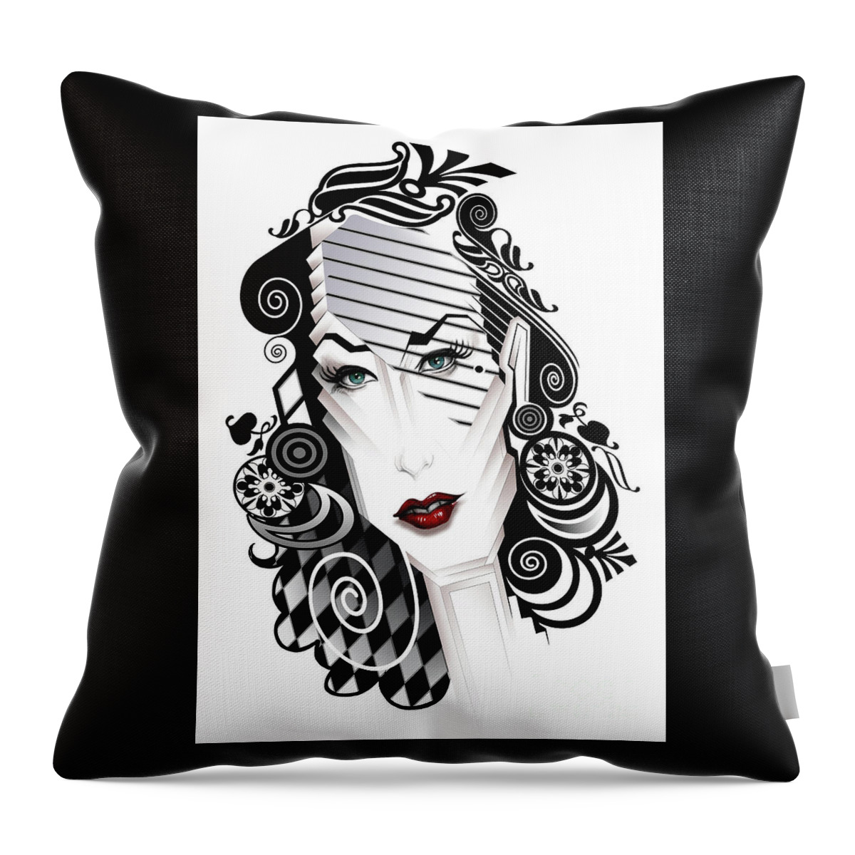 Dita Von Teese Throw Pillow featuring the drawing Dita Von Teese by Andre Koekemoer