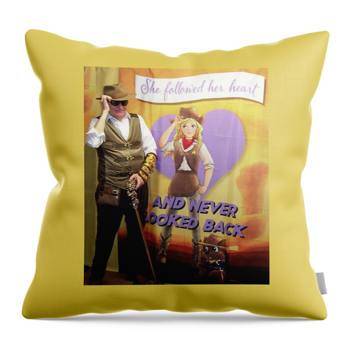 Doctor Jay Throw Pillow featuring the mixed media Doctor Jay and Tammy Tour the Midwest by Reynold Jay