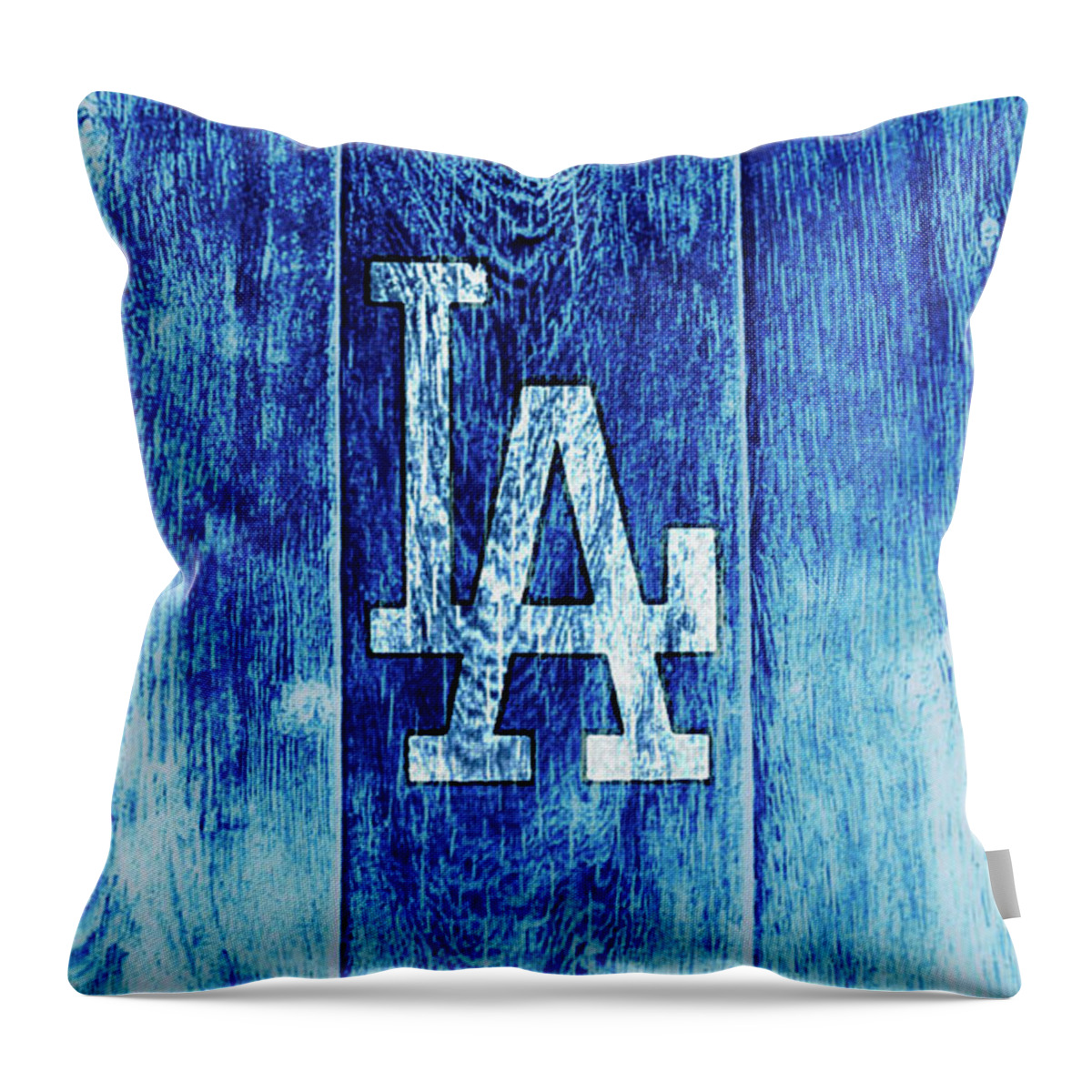 Dodgers Throw Pillow featuring the photograph Dodger Wall by Billy Knight