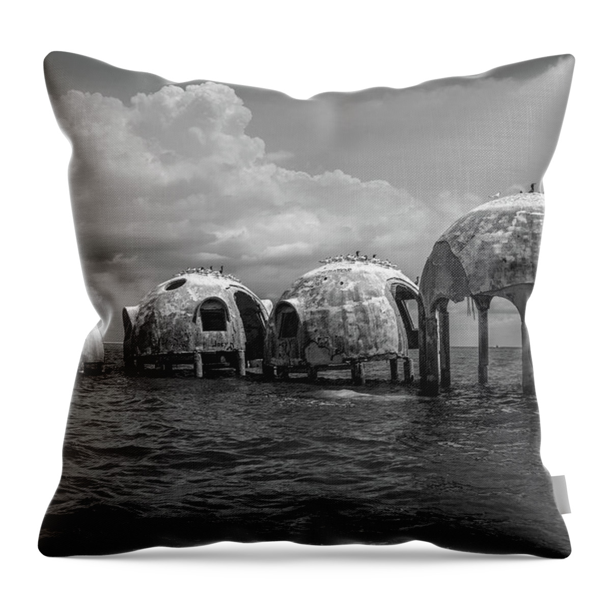 Cape Romano Dome Homes 2019 Throw Pillow featuring the photograph Dome Homes 2019 by Joey Waves