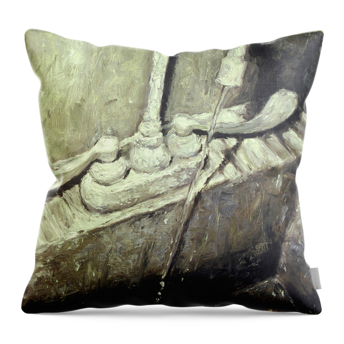 Sink Throw Pillow featuring the painting Domestication #7 by Janet Zoya