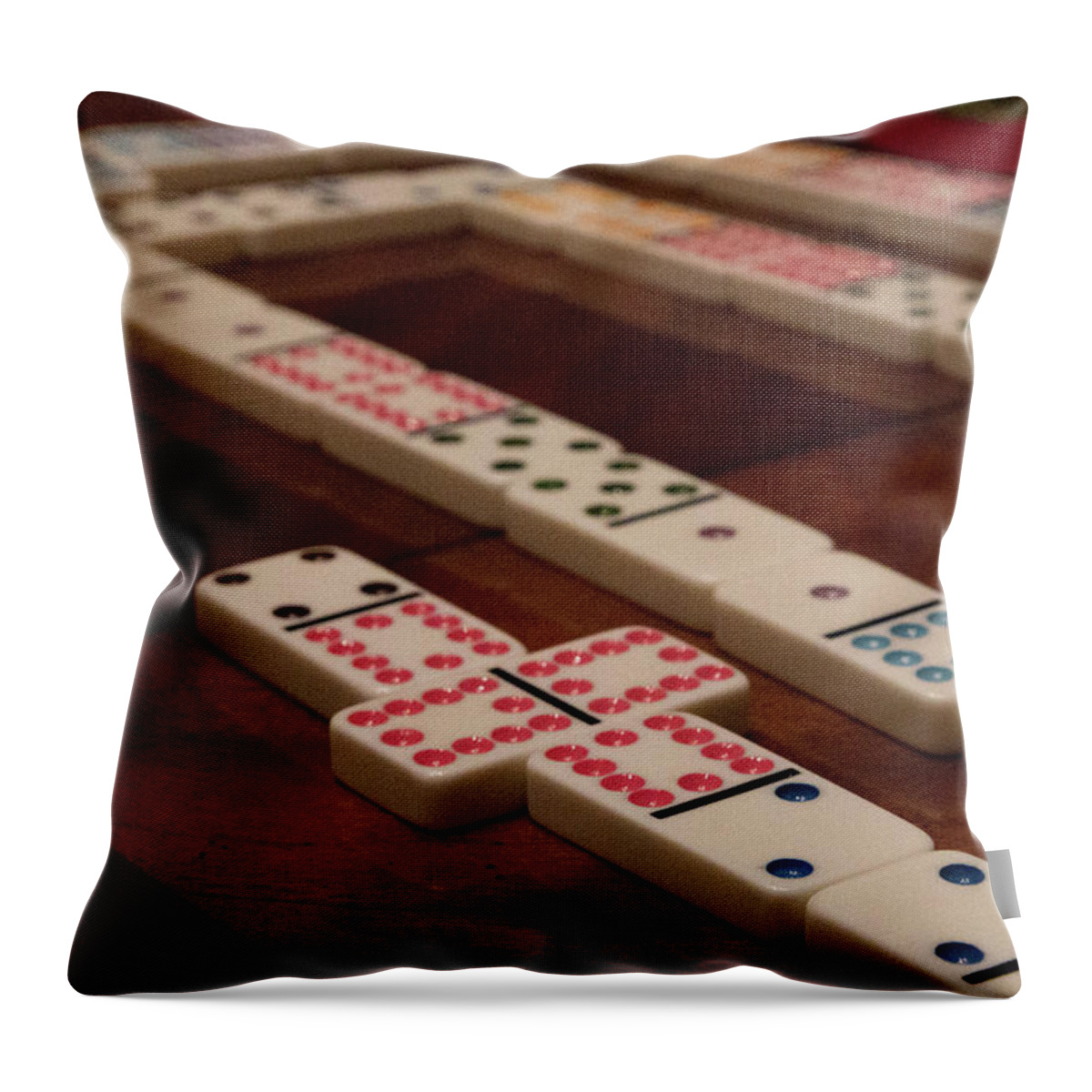 Domino Throw Pillow featuring the photograph Domino Fun by Laura Smith